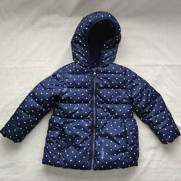 healthtex Other - Healthtex Girl's Toddler Puffer Jacket - Blue w/White Polka Dots - Size 4T